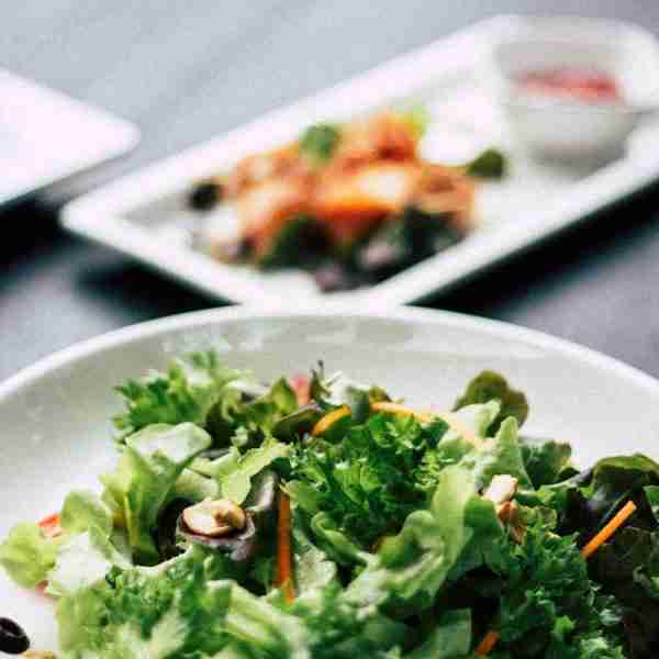 vegetable dish on white ceramic plate